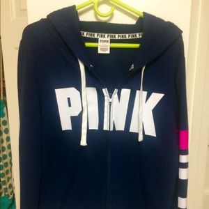VS Pink Full Zip Hoodie L